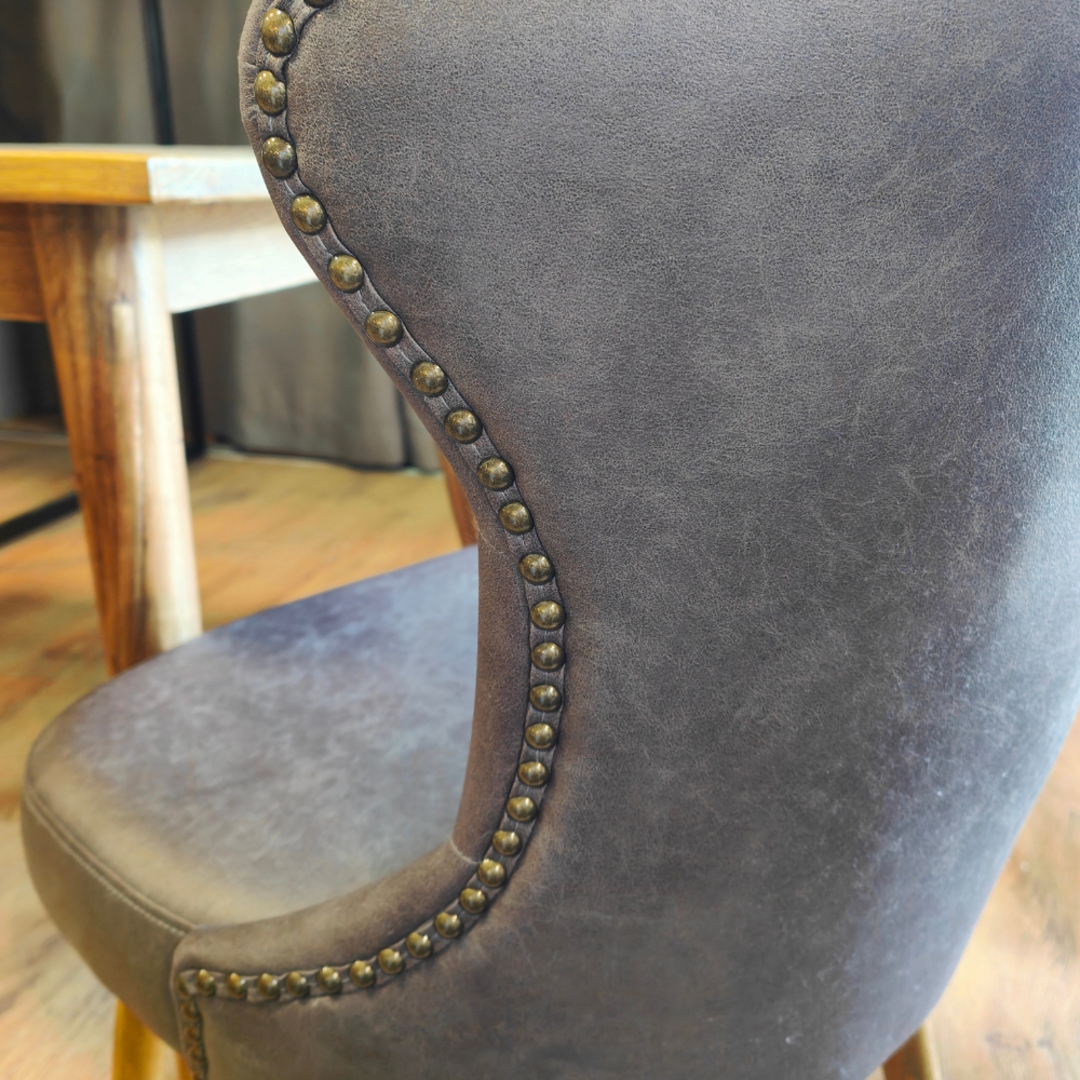 Venice Leather Look Dining Chair Grey image 5